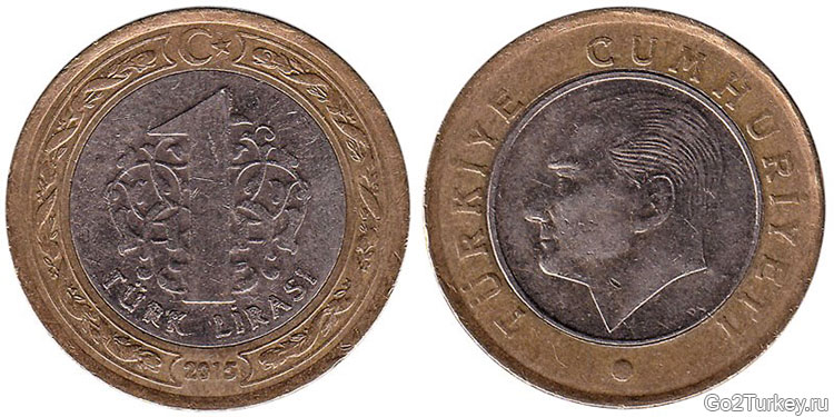 Турецкая монета 1 лира