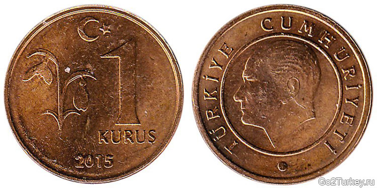 Турецкая монета 1 куруш
