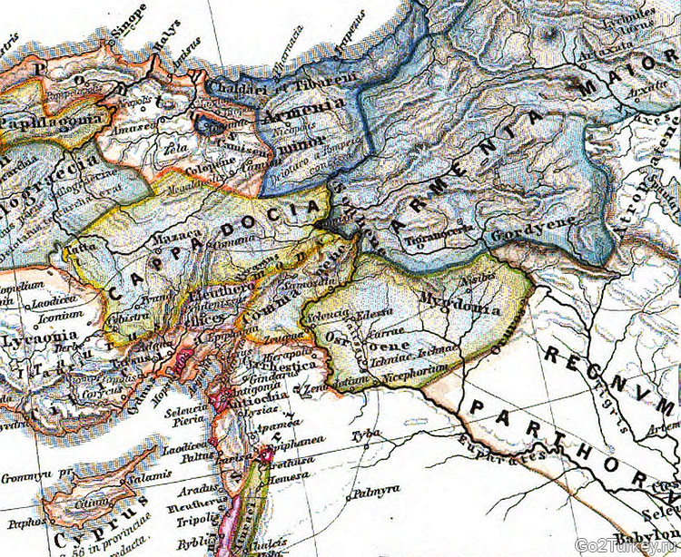 Великая и Малая Армения на карте 1865 года
