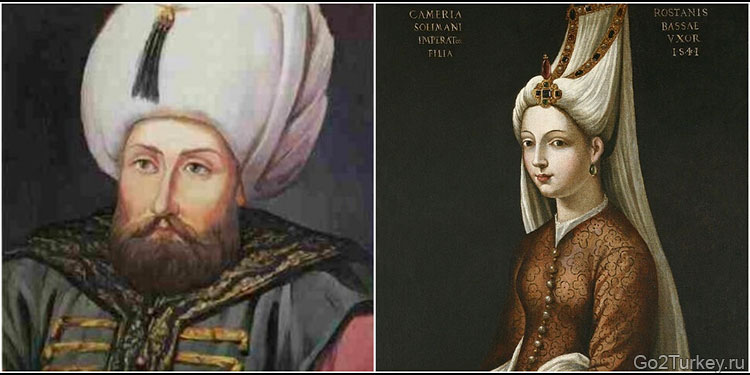 Слева - сын Сулеймана и Хюррем, султан Селим Второй, а справа - единственная дочь Михримах Султан