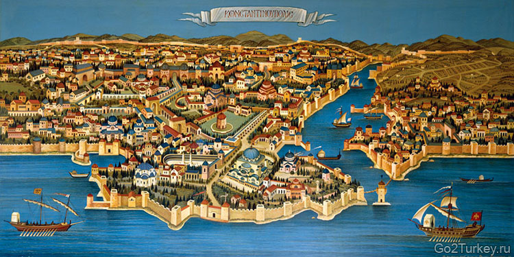 Древняя карта Константинополя